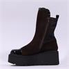 Marco Moreo Vale Frill Toecap Ankle Boot - Brown Suede